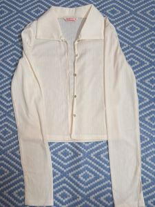 Retro Cream Button-Up Cardigan