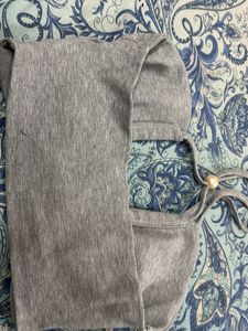 Gray Knit Bikini Top