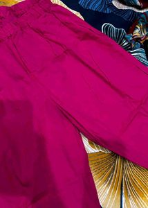Vibrant Pink Embroidered Pants