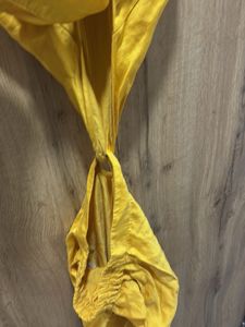 Stylish Yellow Cut-Out Maxi Dress