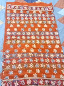Orange Embroidered Sari