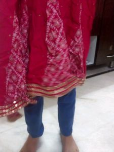 Vibrant Pink Embroidered Kurti Set