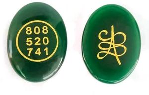Green Gemstone with Numbers