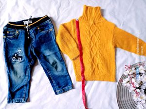Very Beautiful Baby Boy Wool Top And Blue Jens