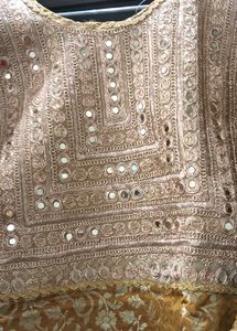 hurry up..!Mustard heavy neck banarsi suit