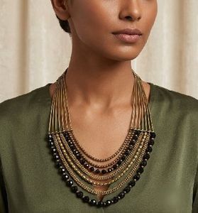 Multi-Layered Beaded Statement Necklace