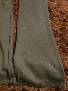 Sparkly Gray Flared Pants