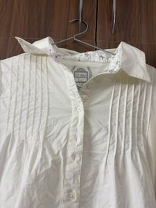 Classic White Pleated Tunic Top