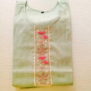 Neck Embroidery Work Kurti Set