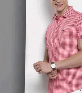 Men's Red Gingham Short Sleeve Shirt♥️😍