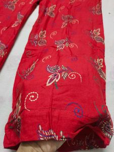Red Printed Palazzo Pants