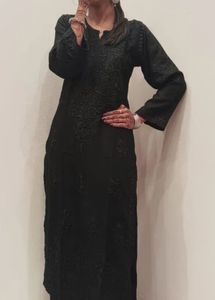 Elegant Black Embroidered Kurta pant set