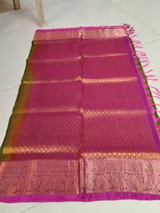 Green colour soft silk saree