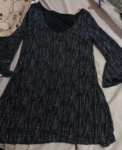 Sparkly Flared Sleeve Party Dress