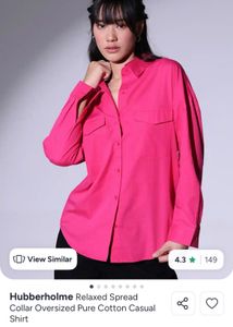 Vibrant Pink Cotton Oversized Shirt