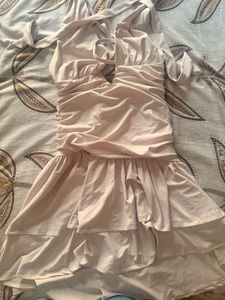 Chic Halter Neck Ruffle Dress