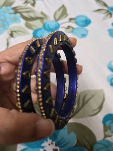 Chic Purple Bangles with Gold Accents
