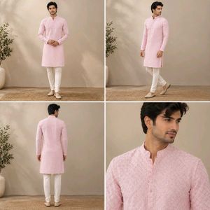 Pink Chikankari Kurta