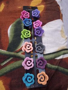 Cute Flower Hair Claw Clips - Set of 12