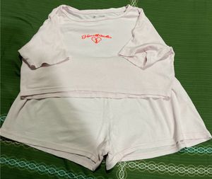 Night Coord With Loose Fit Upto Xxl Pink Colour