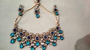 Zercon stone work jewellery set