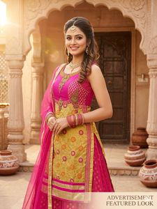 Beautiful Pink &amp; Gold Lehenga Choli
