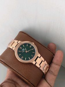 Emporio Armani Rose Gold Blue Dial Watch