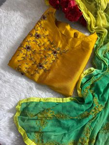 Designer Embroidered kurta with dupatta