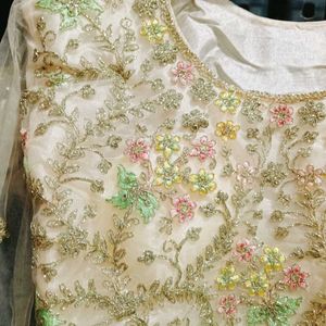 Heavy Embroidery Work Crop Top Set