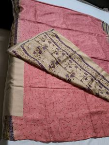 Traditional Kalamkari Art Floral design Silk Saree