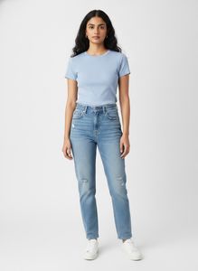 H&amp;M Light Blue Basic Ribbed T-Shirt