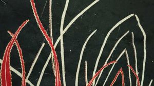 Black Kurta with Red Floral Print
