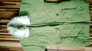 Sage Green Quilted Winter Coat
