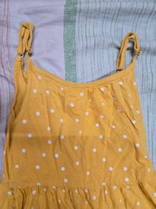 Yellow Polka Dot Tiered Dress