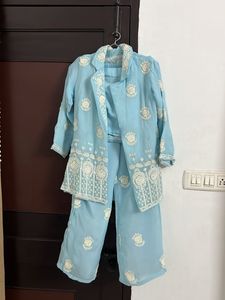 Embroidered Palazzos/Co ord Set 3 piece