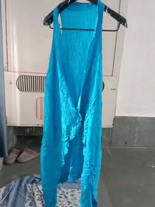 Blue Sleeveless Duster