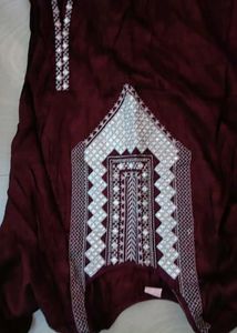 Elegant Maroon Embroidered Kurta