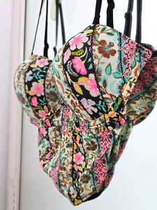 Clovia Padded Underwired Floral Print Bra Blouse