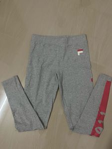 Fila Grey Leggings with Red Accents