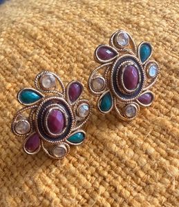 Designer Floral Stud Earrings