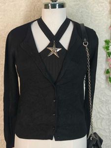y2k black H&amp;m cardigan