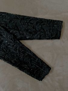 Elegant Black Sequined Ethnic Gown