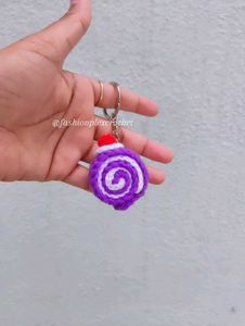 Handmade Crochet Swiss Roll Keychain