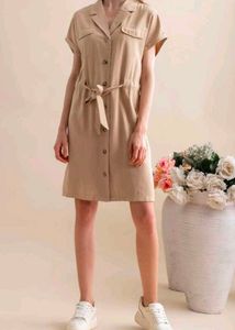 Beige Shirt Dress