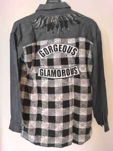 Denim &amp; Plaid Button-Up Shirt