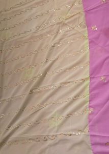 Pink rajputi dress material with blouse piece