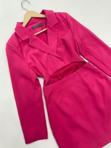 Hot Pink Cut-Out Blazer Dress