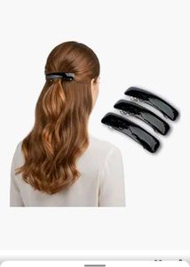 Classic Black Hair Clips Set
