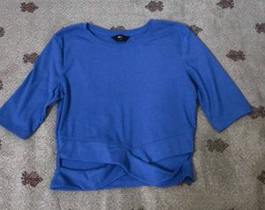 Royal Blue Ribbed Knit Top