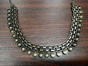Oxidised Necklace with Earrings Set